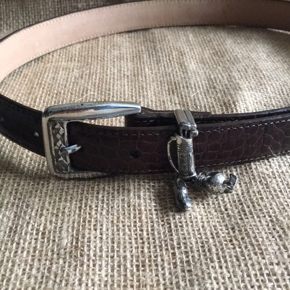 Brighton brown golf charm belt Small 28” Brighton - Picture 1 of 7